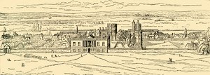 Oud uitzicht op Greenwich Palace. Na Hollar, ca. 1878