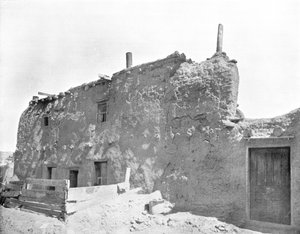 Oudste huis in de Verenigde Staten, Santa Fe, New Mexico, VS, ca. 1900