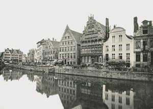Aan de oever van de Schelde, Gent, België, 1895 door Unbekannt