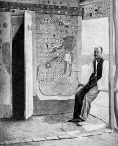 Op de drempel van een voodoetempel, Haïti, 1922
