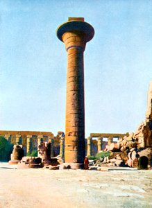 Een van de zuilen van koning Taharqa, Karnak, Egypte, 20e eeuw
