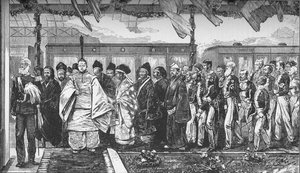 Opening van de eerste spoorweg in Japan