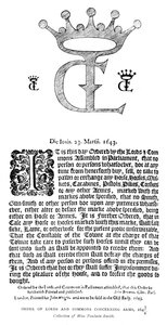 Bevel van Lords en Commons betreffende wapens, 1643-1644, 1893