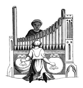 Orgel met een enkel klavier, 14e eeuw, 1870