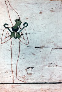 Osiris de god van de Doden, detail sarcofaag van De Dame van Madja, 18e Dynastie door Unbekannt