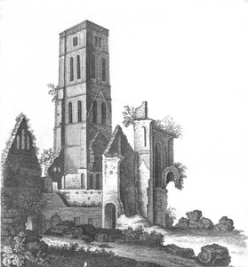 Osney Abbey nabij Oxford, eind 18e-begin 19e eeuw door Unbekannt