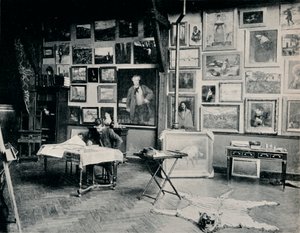 P. Roll in zijn studio, c1897 door Unbekannt
