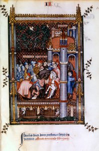 Heidense priesters verwelkomen Sisinnius bij de poorten van Parijs, 1317 door Unbekannt