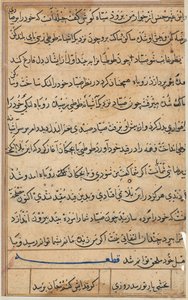 Pagina uit Verhalen van een Papegaai Tuti-nama: tekstpagina, ca. 1560 door Unbekannt