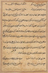 Pagina uit Verhalen van een papegaai Tuti-nama: tekstpagina, ca. 1560 door Unbekannt