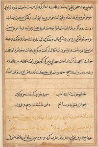 Pagina uit Verhalen van een papegaai Tuti-nama: tekstpagina, ca. 1560 door Unbekannt