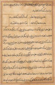 Pagina uit Verhalen van een Papegaai Tuti-nama: tekstpagina, ca. 1560 door Unbekannt