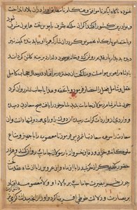 Pagina uit Verhalen van een Papegaai Tuti-nama: tekstpagina, ca. 1560 door Unbekannt