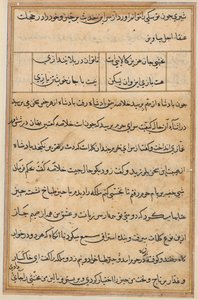 Pagina uit Verhalen van een Papegaai Tuti-nama: tekstpagina, c. 1560 door Unbekannt
