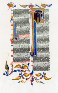 Pagina met tekst en verlichte beginletter door Unbekannt