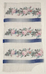 Geschilderde Organdy-strook, midden 1800s door Unbekannt