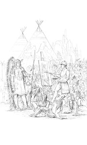 Een portret schilderen van een Native American, 1841