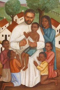 Schilderij van een christelijke missionaris in Haïti, Port-au-Prince, Haïti door Unbekannt