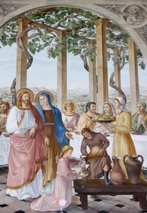 Schilderij in de Visitatiekerk in Ein Kerem: de bruiloft te Kana, Ein Kerem, Israël door Unbekannt