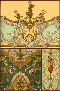 Schilderij, lederen wandtapijt, stucornamenten, Frankrijk en Duitsland, 17e en 18e eeuw, 1898 door Unbekannt