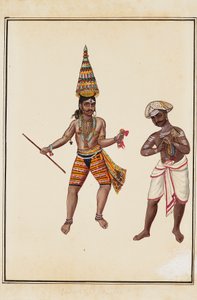 Paar mannelijke tempeldansers, 1820-1825 door Unbekannt