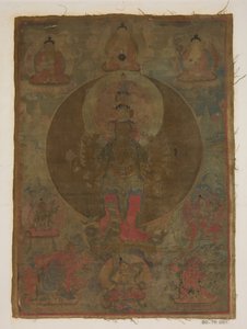 Paneel van een schilderij van een duizendarmige Guanyin, datum onbekend door Unbekannt