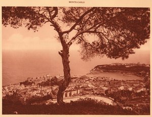 Panorama van Monte-Carlo genomen vanaf de Turbie-weg, 1930