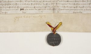 Pauselijke bul die het charter van bisschop Henry Wardlaw bevestigt, recto door Unbekannt