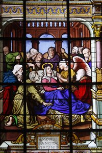 Kerk Saint Laurent glas-in-lood: De dood van Maria, Parijs, Frankrijk