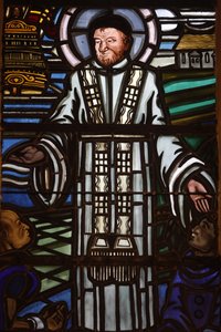 Parijs, Frankrijk Saint Laurent kerk glas-in-lood: Sint Vincentius van Paulo, Parijs, Frankrijk door Unbekannt