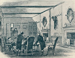 Salon van de Drie Kronen Herberg, Lichfield, 1907 door Unbekannt