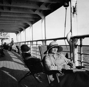 Passagiers op een Cunard Line cruise naar de West-Indië