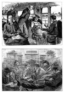 Passagiers in een trein van Londen naar Glasgow, 1884 door Unbekannt