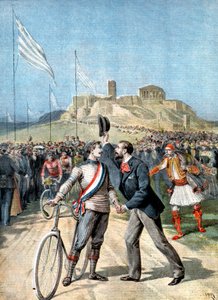 Paul Masson, winnaar van een wielerevenement op de Olympische Spelen, Athene, 1896 door Unbekannt
