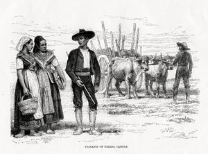 Boeren van Toledo, Castilla-La Mancha, Spanje, 1879 door Unbekannt