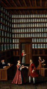 Apotheek, omstreeks 1700