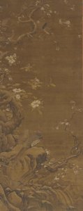Fazanten en met sneeuw bedekte pruimenbloesems, Ming of Qing-dynastie, 15e-18e eeuw door Unbekannt