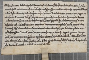 Pittance writ: Charter die aalmoezen verleent aan de Kerk van Sint Andreas de Apostel