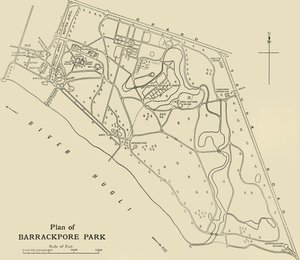 Plan van Barrackpore Park, 1925