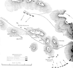 Plan van de Actie bij Ahmed Kheyl, nabij Ghazni 19 april 1880, ca. 1880 door Unbekannt