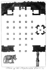 Plan van de Elephanta Grotten, India, 1799 door Unbekannt