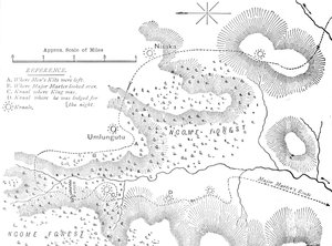 Plan van de grond waar Cetewayo werd gevangen, ca. 1880
