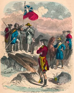 Het planten van de koninklijke vlag op de ruïnes van Fort Du Quesne, 1758 door Unbekannt