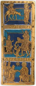 Plaquette van een draagbaar altaar met scènes uit het leven van Jezus, Duits, ca. 1160-80 door Unbekannt