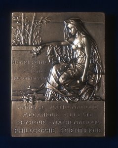 Plaquette ter herdenking van de dood van Henri Poincare, Franse wiskundige, 1912 door Unbekannt