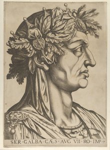 Servius Galba in profiel naar rechts, uit 