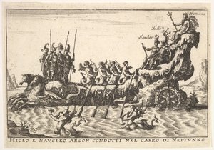 Plaat 9: Argonauten Hicleus en Naucleus geleid in de drijver van Neptunus door Unbekannt