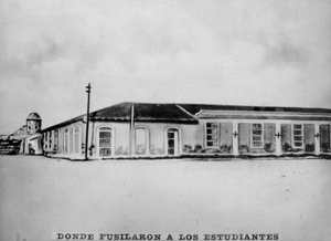 Plaza la Punta, waar de medische studenten werden geëxecuteerd, 1871