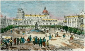 Plaza van Guadalajara, in de staat Jalisco, Mexico, ca. 1880