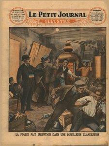 Politie-inval in een illegale distilleerderij, 1930 door Unbekannt